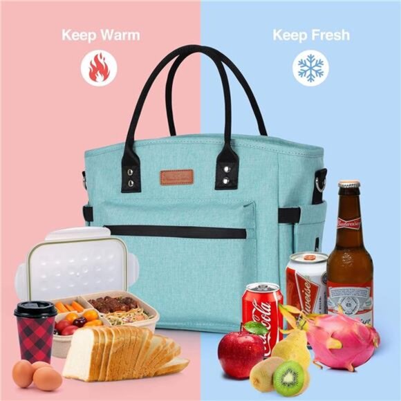 Insulated Lunch Bag for Women Men,Adult Lunch Box for Women with AdjustableStrap - Picture 3 of 8